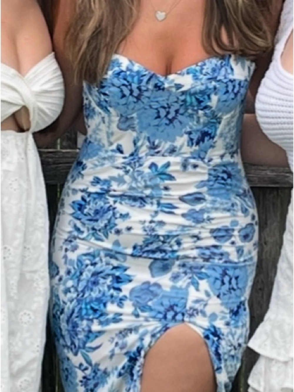 That’s So Fetch Blue Floral Bustier Midi Dress - Women's - Picture 3 of 3